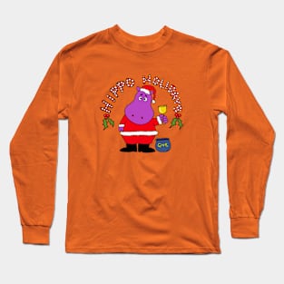 Hippo Holidays Long Sleeve T-Shirt